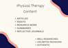 write physiotherapy related content