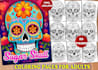 create sugar skull adults coloring pages for kdp