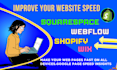 speed up squarespace webflow wix shopify website