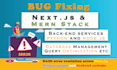 fix any error in react, nextjs, python, node and database