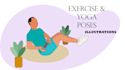 draw exercise and yoga poses illustrations