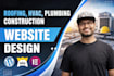 do roofing, hvac, construction, plumbing website design