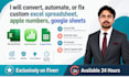 convert, automate, or fix custom excel spreadsheet, apple numbers, google sheets