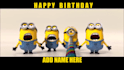 make cartoon minions birthday card