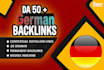 provide white  SEO german dofollowd da backlinks germany link building
