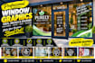 design any shopfront vinyl decal window sticker , window graphics