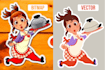 make a vector flat design character