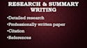 complete urgent research and summary writings within 24 hours