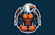 design eye catchy bald eagle mascot logo with new concept