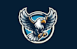 make different flying eagle mascot logo with express delivery