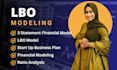 do business plan financial model, lbo model and 3 statement model