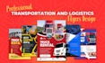 design transport logistics, trucking, dispatching, freight vehicle flyer