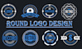 design circular round logo, stickers, patch, label, stamp, design badge