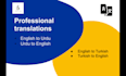 translate english to urdu and turkish swiftly