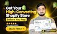 build shopify store design, create shopify dropshipping store or shopify website