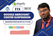 fix google merchant center suspension and misrepresentation issue