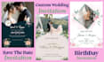 design invitation , rsvp, save the date custom wedding and birthday card