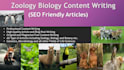 write professional articles about zoology and life sciences