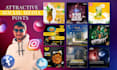 create eye catching social media posts and banners
