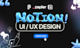 create landing page design and notion template