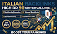 create high DR 90 italian contextual backlinks for SEO
