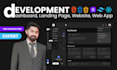 develop front end, dashboard, landing page, website develop