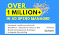 run meta facebook instagram lead gen ads, shopify ecommerce ad campaign
