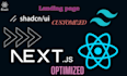 create a landing page in reactjs and nextjs with material tailwind and shadcn