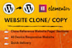 copy clone redesign duplicate revamp any website into wordpress using elementor