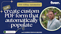 create custom PDF form that automatically populate with user provided data
