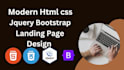 create a modern responsive html css jquery landing page