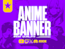 design unique anime youtube banner, twitch banner, discord