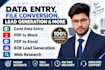 do data entry, PDF to word excel conversion, b2b lead generation, web reserearch