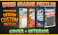 create custom word search puzzle book interiors with covers for amazon KDP
