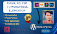 convert figma, PSD or xd to elementor wordpress website