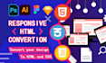 convert psd figma xd and sketch to html css and js