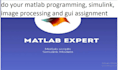 do  matlab programming, simulink, image processing and gui assignment