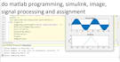 do matlab programming, simulink, image, signal processing and assignment