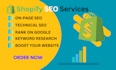 do shopify seo for 1st page ranking on google top position