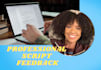 professionally give script feedback