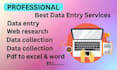 carry out flawless data entry work and web research swiftly