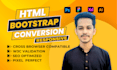 convert figma to html, psd to html css bootstrap website