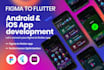 convert figma to flutter code, android and IOS app