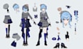 draw vtuber reference sheet, anime, oc, live 2d vtuber, anime ref sheet