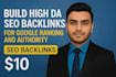 build high da backlinks with white hat SEO for google ranking