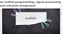 do matlab programming, signal processing and simulink assignment