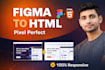 convert figma, PSD, xd to responsive HTML and bootstrap5
