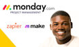 do monday CRM setup and monday integration zapier make