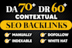 manual 999 high quality dofollow SEO contextual backlinks link building