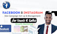 set up, manage shopify facebook, instagram ads campaign fb advertising marketing